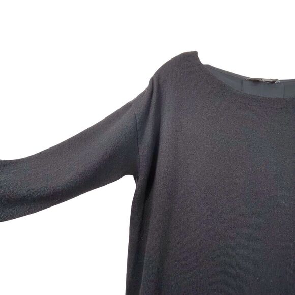 Neiman Marcus Cashmere Silk Boxy Sweater Black Medium Minimalist Luxe EUC - Picture 9 of 16